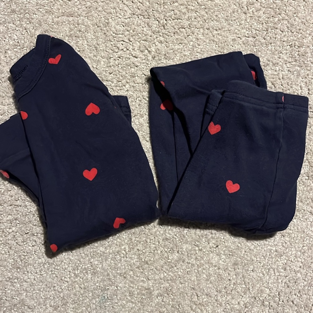 GAP Kids Pajama Set with Red Heart Pattern